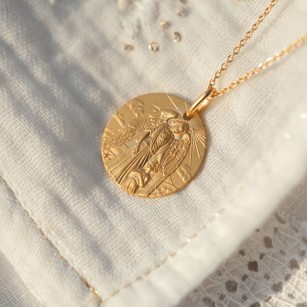 Médaille Ange Gardien à l'Enfant - or jaune 18 K - Augis