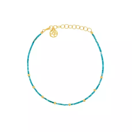 Bracelet Ysé • Turquoises et perles or