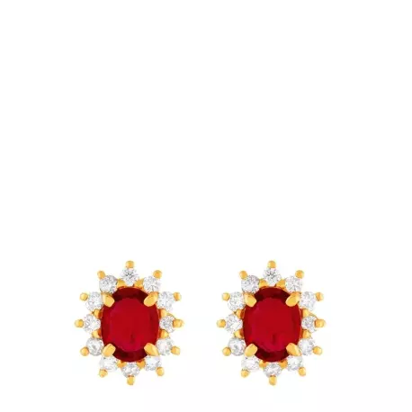 BOUCLE D'OREILLES RUBIS LEOPOLDINE