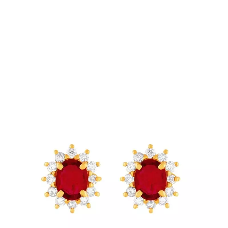 Boucle d'oreille diamants  - Boucles d'oreilles Léopoldine • Rubis