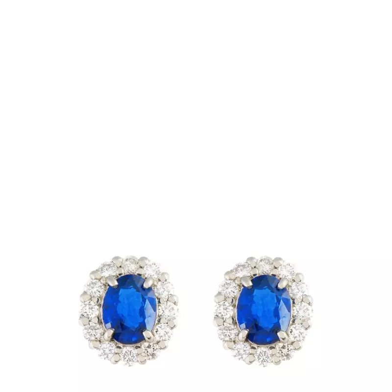 Boucle d'oreille diamants  - Boucles d'oreilles Isaure • Saphir