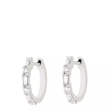 Boucles d'oreilles Castille • Diamants baguette or blanc