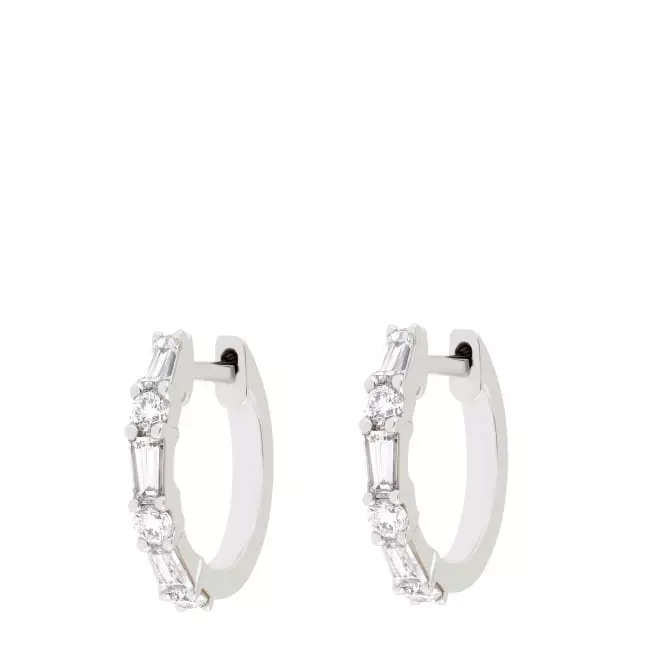 Boucles d'oreilles Castille • Diamants baguette or blanc