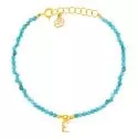 Collection bijoux initiale - Bracelet turquoises • Initiale diamants - 0