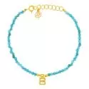 Collection bijoux initiale - Bracelet turquoises • Initiale or - 0