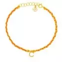 Collection bijoux initiale - Bracelet chaine et cordon orange et jaune • Initiale or - 0