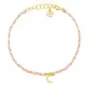 Collection bijoux initiale - Bracelet chaine et cordon rose pale • Initiale diamants - 0