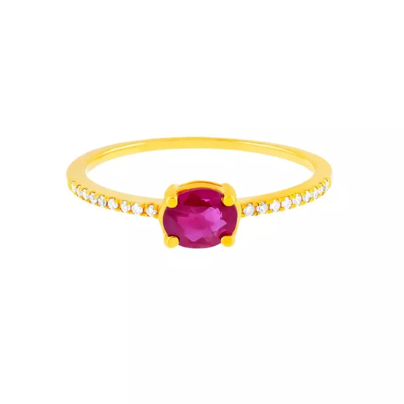 Bague diamants - Bague Elena • Diamants et rubis