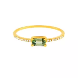 Bague Mathilde • Diamants et saphir vert