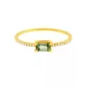 Bague diamants - Bague Mathilde • Diamants et saphir vert - 0