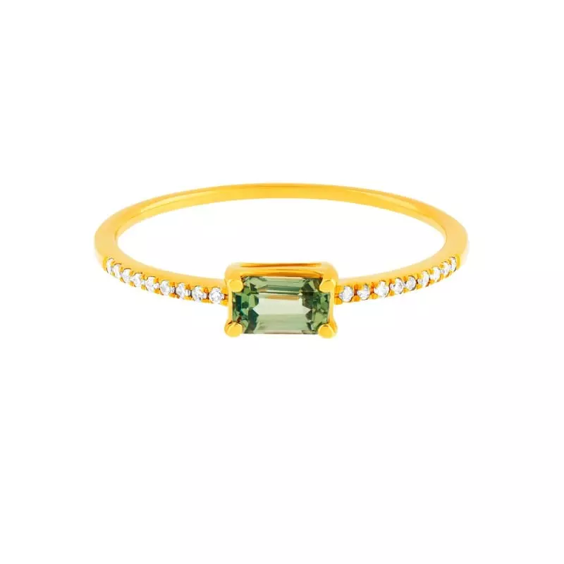 Bague diamants - Bague Mathilde • Diamants et saphir vert