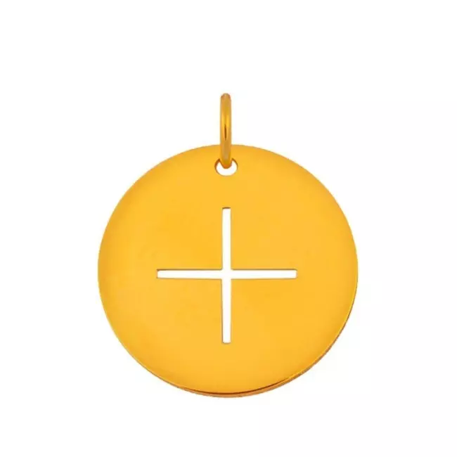 Pendentif croix fine or jaune