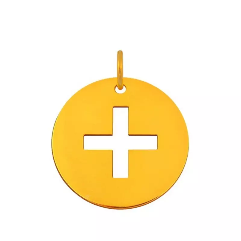  Médaille Esquisse - Pendentif croix latine avec bélière