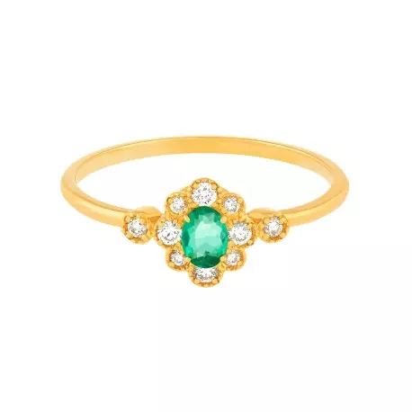 Bague Augustine • Emeraude diamants