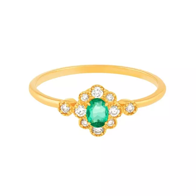 Bague Augustine • Emeraude diamants