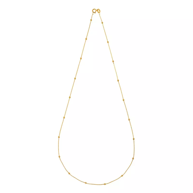 Chaine de baptême - Chaine collier en or avec petites boules • 45cm 1.2gr