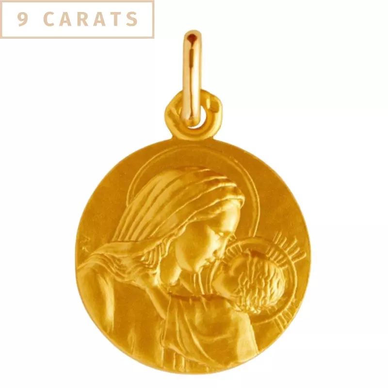 Médaille de baptême - Médaille Notre Dame de la confiance • Or 9 carats